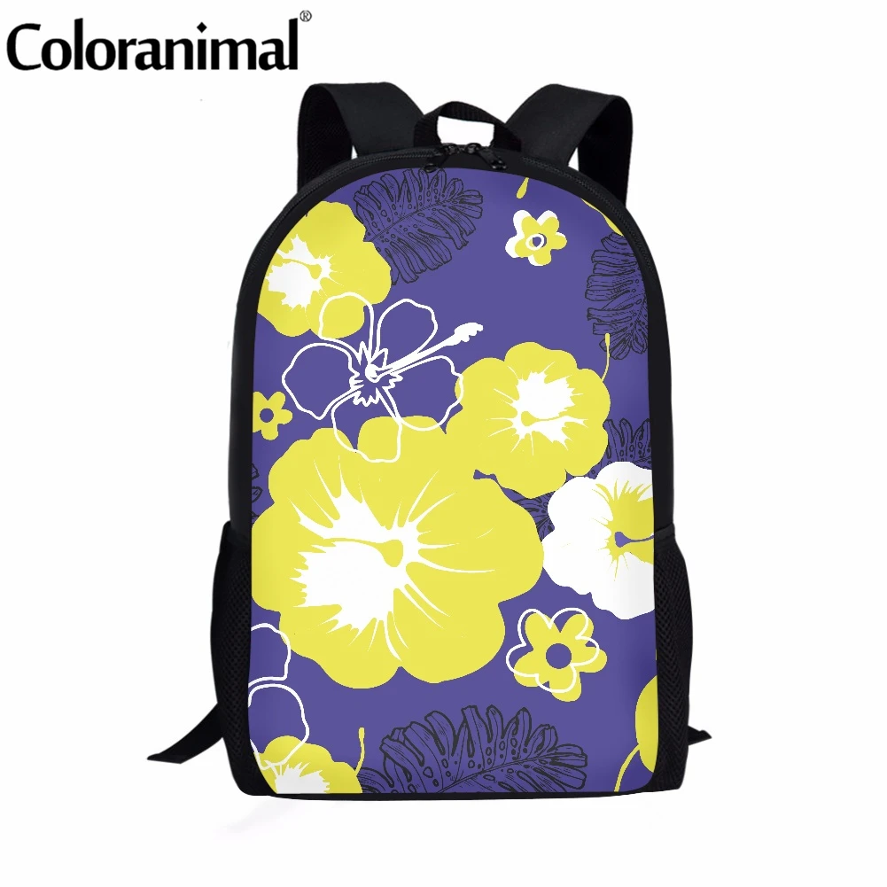 Школьный ранец для девочек Coloranimal Pretty Hibiscus с цветочным принтом вместительный