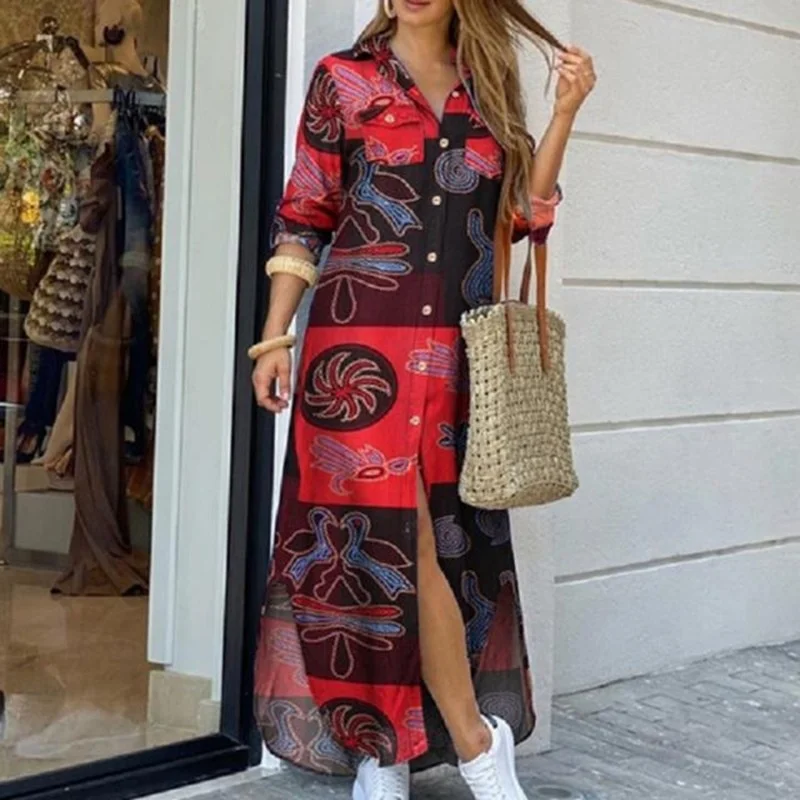 

Fashion long sleeve shirt skirt style women dress