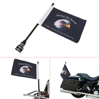 universal motorcycle pole mount and rear 6 x 9 polyester eagle flag for harley honda yamaha suzuki victory new