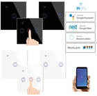 Tuya Smart Wi-Fi настенный сенсорный выключатель интеллектуальный выключатель света светильник настенный выключатель 1 2 3 Gang умный дом работать с Alexa Google Home приложение Дистанционное Управление