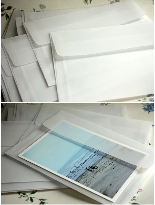 50 шт./лот новые корейские винтажные пустые прозрачные вельветовые конверты DIY