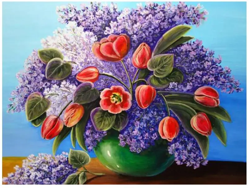 Полная круглая алмазная живопись искусство цветов стразы вышивка картина