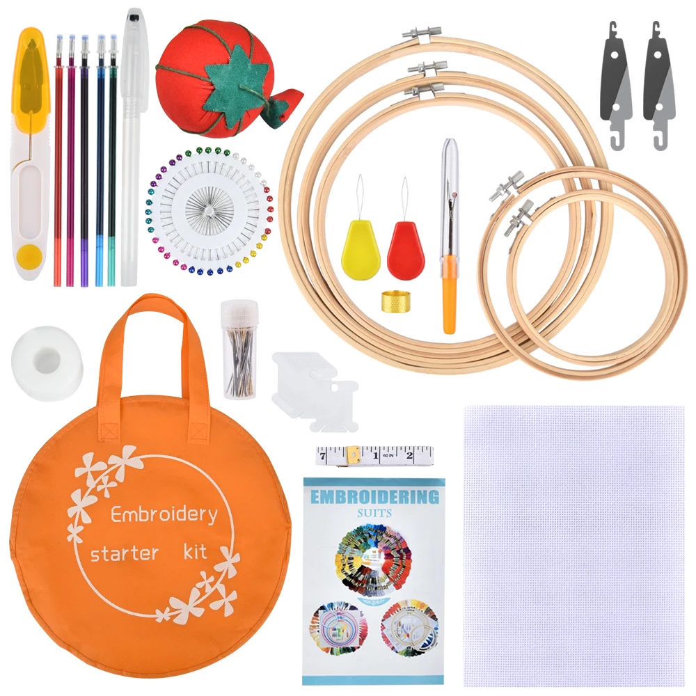 Набор для вышивания 100 цветов нитки и волшебная ручка набор игл начинающих