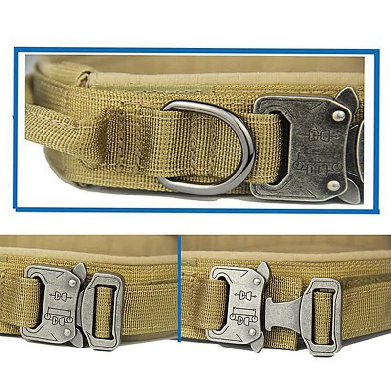 Tactical Dog Heavy Duty Collar With Control Handle Pet Adjustable Military Training Walking Large Supplies | Дом и сад