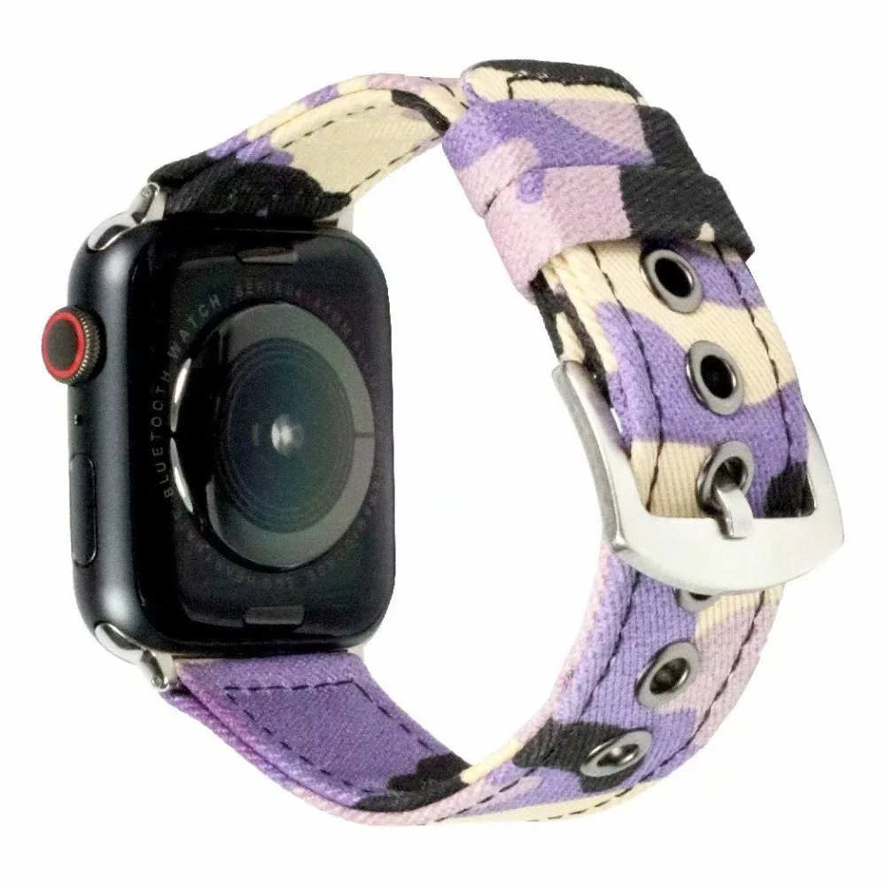 YUKIRIN камуфляж наручные ремень полотно холста для Apple Watch Series 4 3 2 1 нейлоновый ремешок для iwatch мужской 44 мм 42 мм 40 мм 38 мм