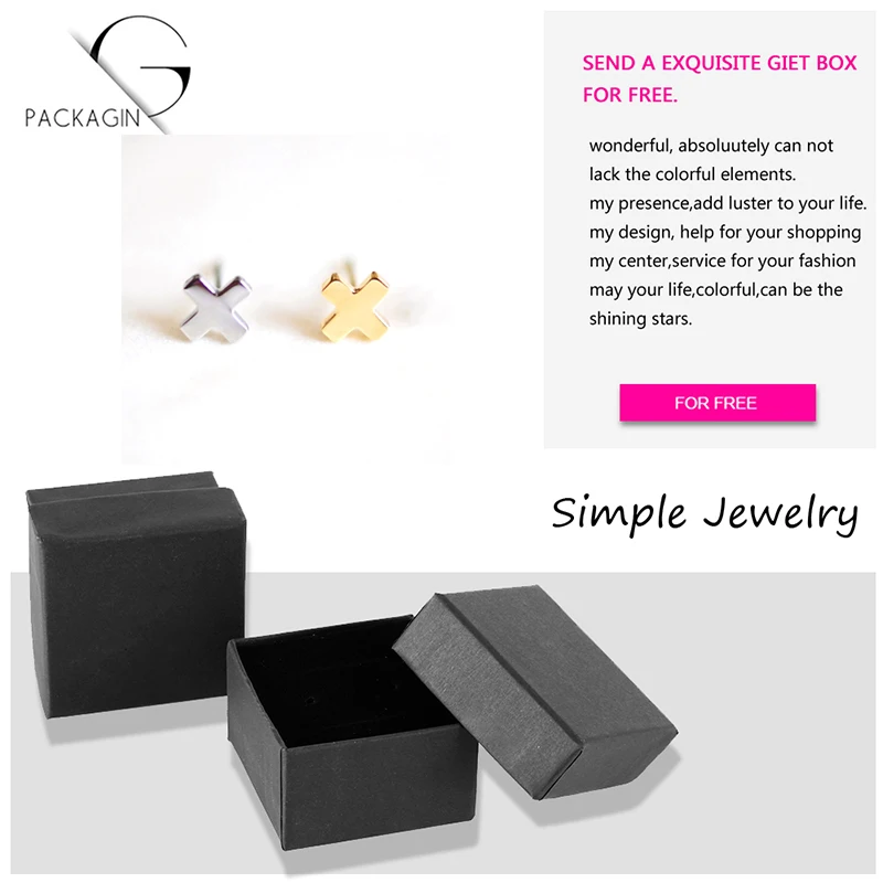 Простые женские серьги-гвоздики из нержавеющей стали Очаровательные золотые и