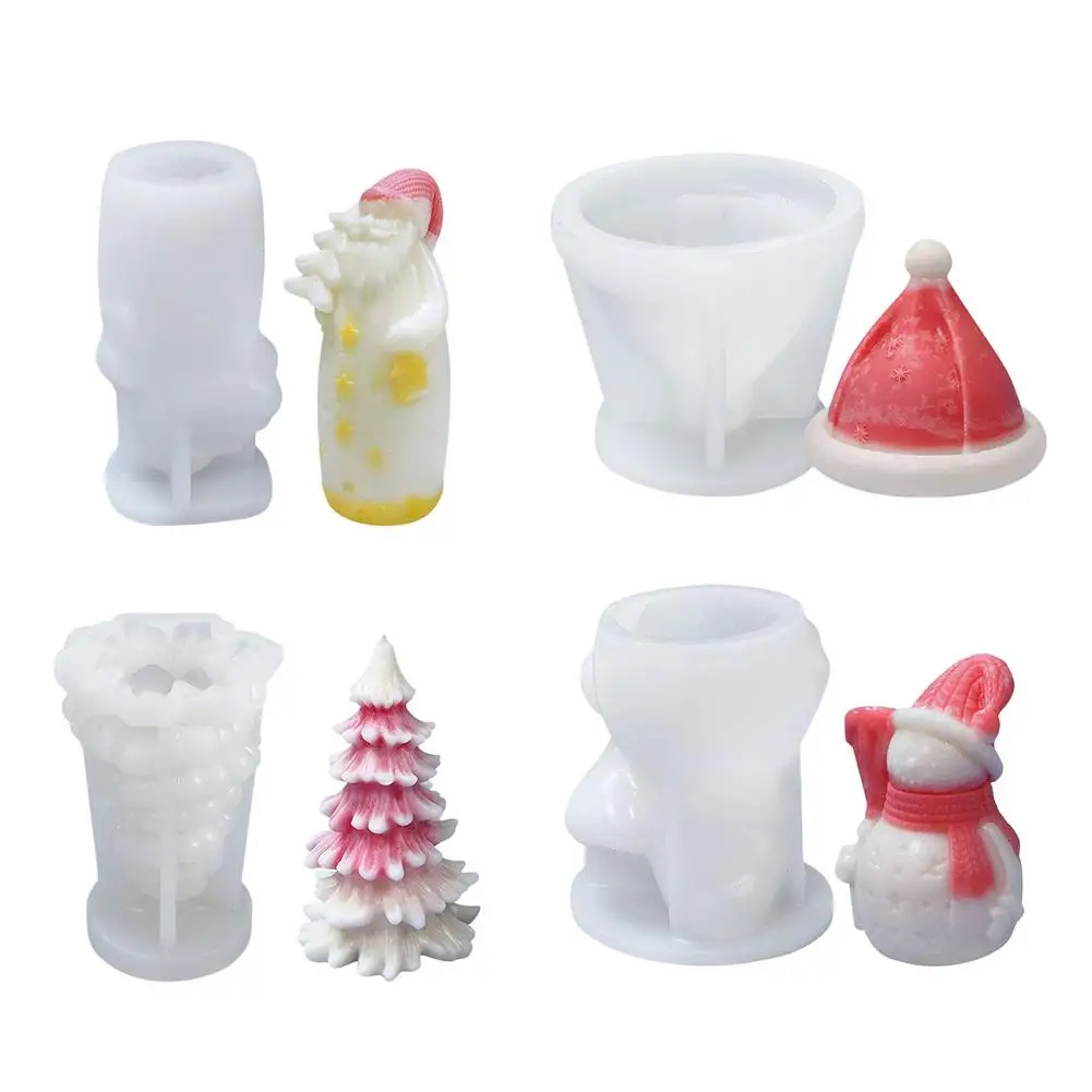 

Christmas Tree Candle Silicone Mold DIY Santa Claus Soap Handicrafts Ornaments Mould Handmade Candy Chocolate Cake Decoration