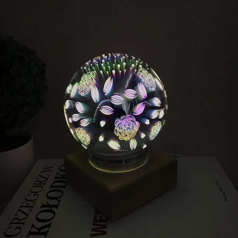 3D красочный волшебный хрустальный шар ночной Светильник USB настольная лампа различные узоры пара дома детские подарки