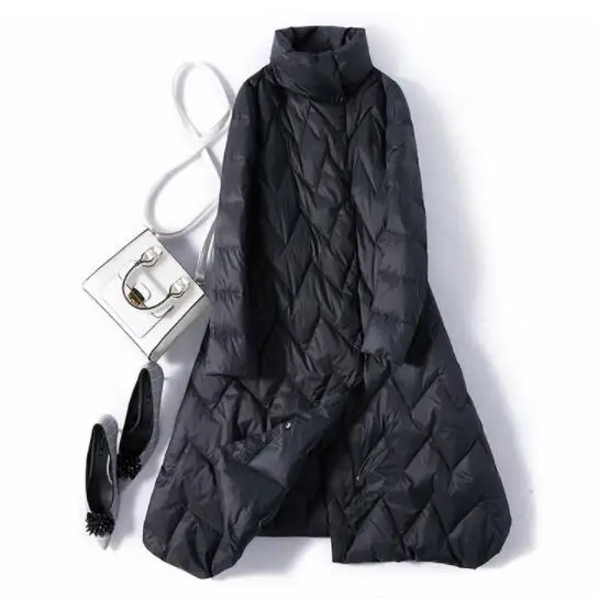 Черный SEDUTMO Winter Ultra Light Duck Down Women Jackets Long Coat Thick Casual Autumn Puffer Jacket ED873 - Цвет: Черный