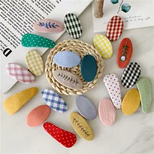 2 piece  set new girl hair accessories headdress simple knit simple wild embroidery hair clip ladies (3)