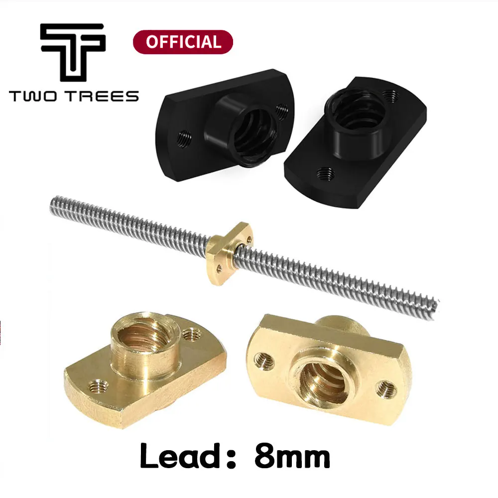 3D Printer T8 Screw Milling POM Nut Brass T8x8mm Lead 8mm for Upgrade Ender 3 CR-10 Lead Screw 3D printer T8 Lead Screw POM Nut
