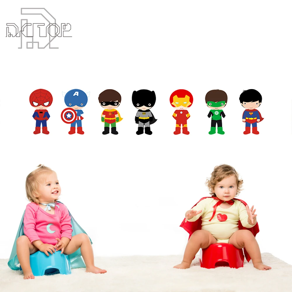 Супер герой наклейки на стену мультфильм Бэтмен художественная наклейка обои