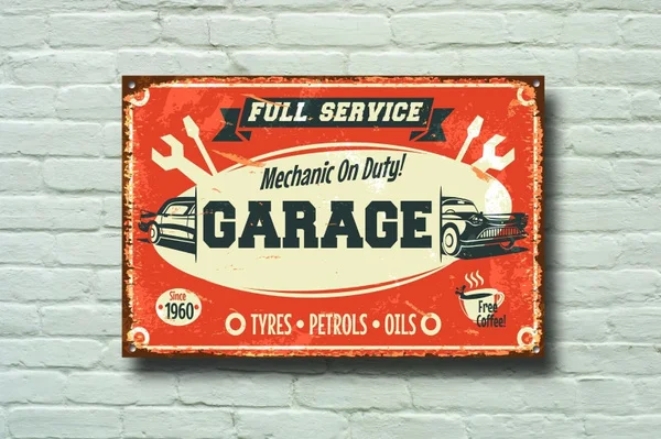 

Mechanic on Duty Metal Sign Mechanics Workshop Garage Decor Vintage