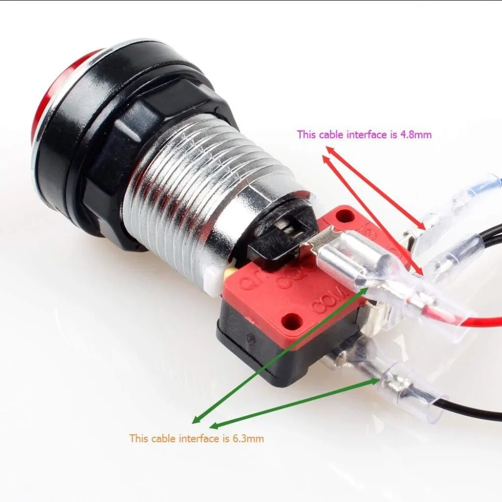 20 шт. 3-контактные кабели для аркадных позолоченных и хромированных кнопочных