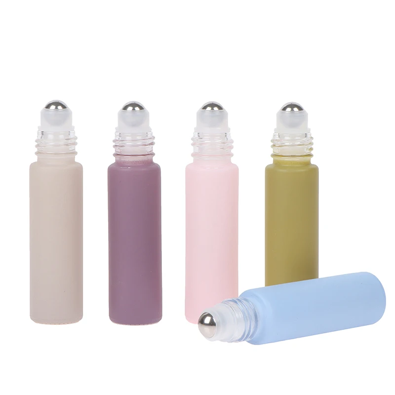 

1PC 10ML Thick Macaron Glass Essential Oils Roll On Bottle Metal Roller Ball for Perfume Aromatherapy