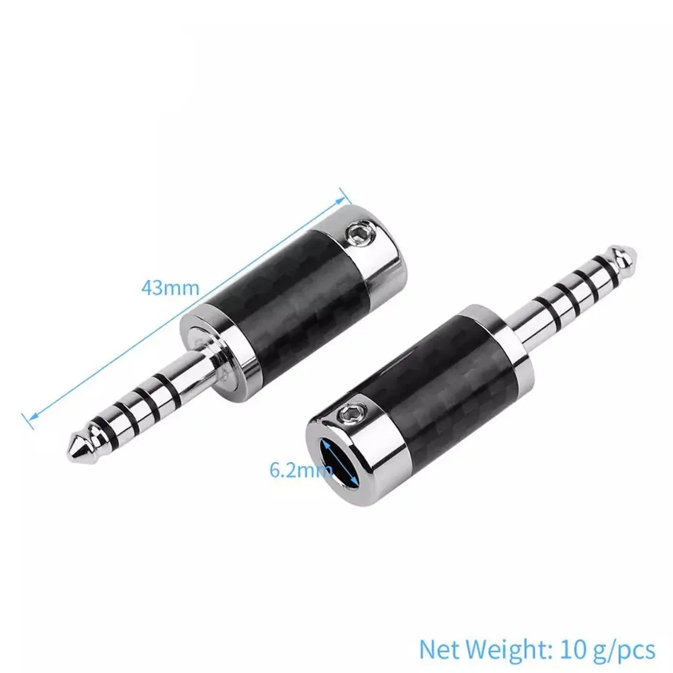 4.4mm Connector Rhodium Plated 4.4 mm 5 Pole Carbon Fiber Earphone Plug For NW-WM1ZA Headset Audio Jack Wire Metal Adapter | Электроника