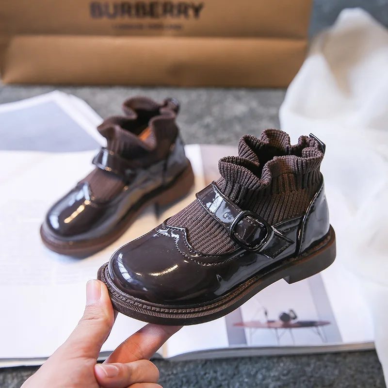 CUZULLAA los ni&ntilde;os zapatos de cuero para ni&ntilde;as de oto&ntilde;o Zapatos de vestir de princesa Mary Jane ni&ntilde;os ni&ntilde;o de cuero suave zapatos de estudiante zapatos 26-36-3