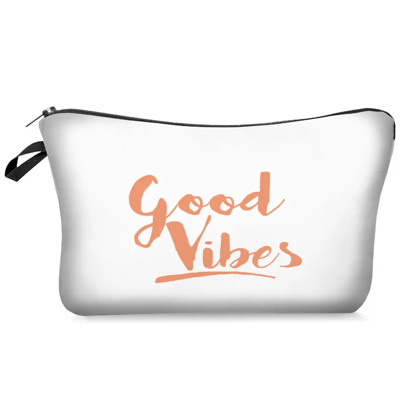 Косметичка 3D цифровая печать с буквами Белая Сумка Для Хранения Туалетных