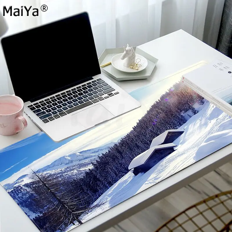 

Winter Mountain New Design Durable Rubber Mouse Mat Pad Size for large Edge Locking Speed Version Game Keyboard Pad