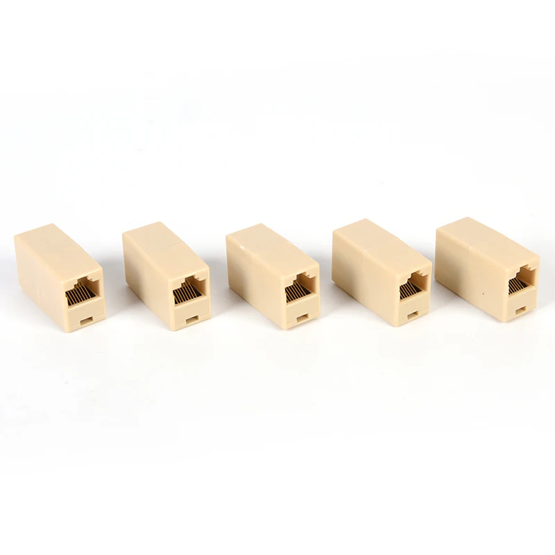 1/5 шт. соединитель для сетевого кабеля Ethernet с двойной прямой головкой Lan RJ45 CAT 5 5E 6 6a