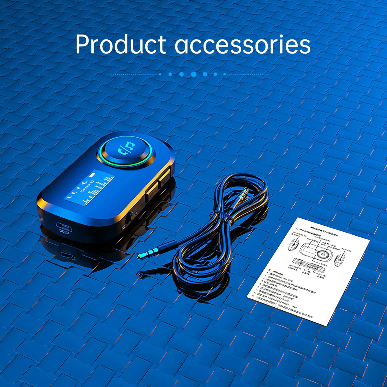 

Portable Car Bluetooth 5.0 Adapter Audio Receiver With Digital Screen For TV PC Driver-Free Digital Screen 280mAh Bluetooth Car