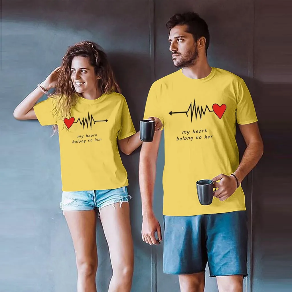 Mvupp футболка для влюбленных пар летняя хлопковая с надписью Love Heart мужчин и женщин