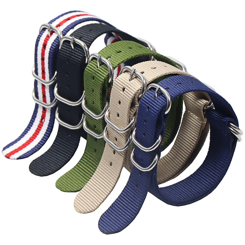 Ремешок спортивный из нейлоновой ткани для наручных часов цветной Радужный