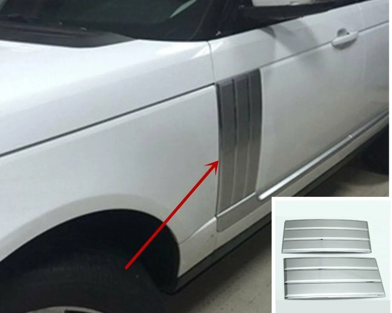 

2* Silver Side Fender Air Vent Grille for Land Rover Range Rover Vogue 2014-2017