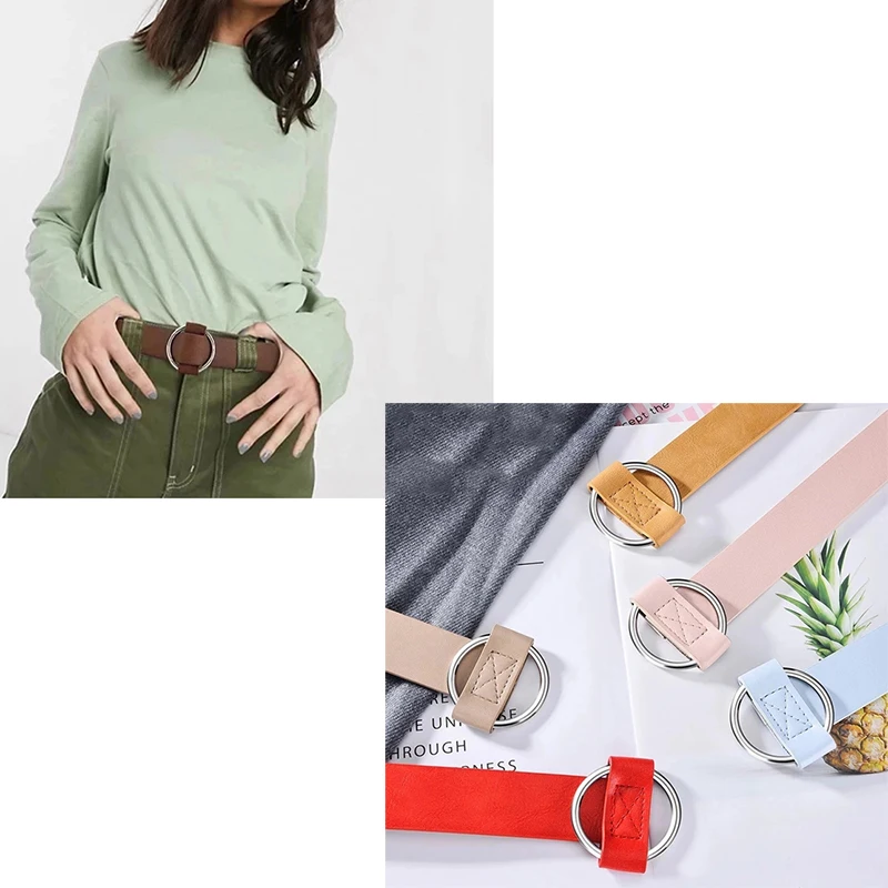 

New Women's Retro Fashion Casual Leather Luxury Round Buckle Belt Women's Casual Jeans All-match Leather Belt Ladies Belt