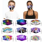 Цветная маска с рисунком звездного неба, модная маска для взрослых, моющаяся Тканевая маска для лица, Рождественская маска PM2.5, пылезащитная многоразовая маска