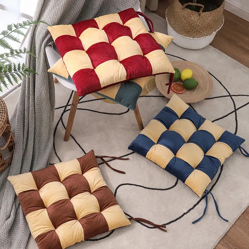 

Square Stool Cushions Breathable Pearl Cotton Chair Cushion Office Computer Chair Mat Thickened Car Seat Pad Home Decor 40x40cm