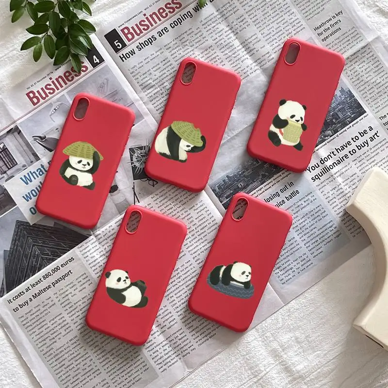 Милый чехол для телефона с пандой Iphone 6 7 8 Plus X Xs Xr 11 12 13 Mini Pro Max | Мобильные телефоны