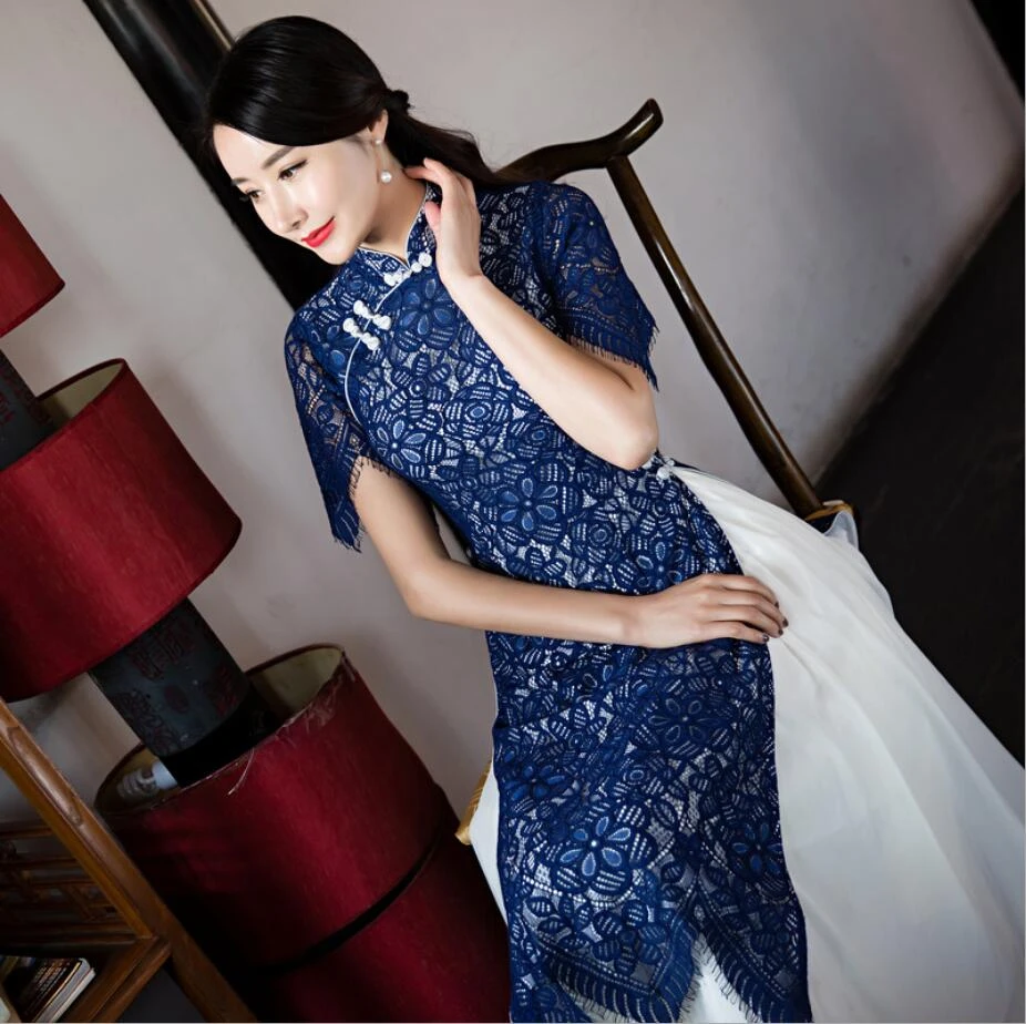 Сексуальное кружевное платье аозай, традиционная одежда Вьетнама, qipao, женские халаты из 2 предметов+ юбки, китайское женское элегантное платье, улучшенное