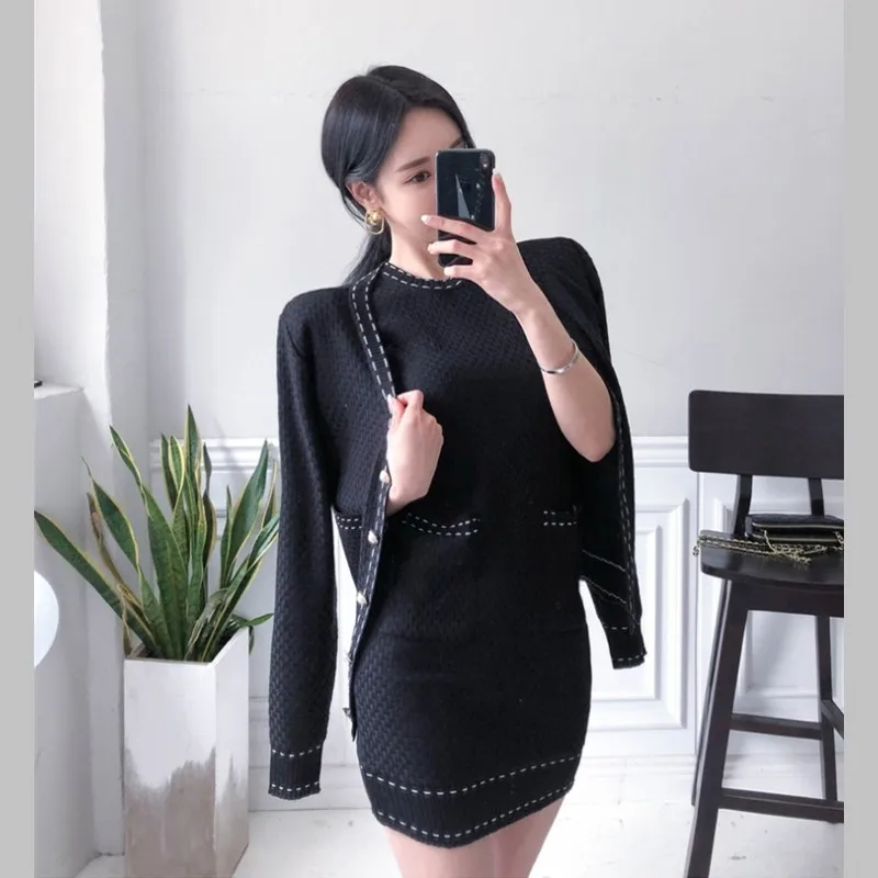 2019 осень-зима однотонный кардиган с длинными рукавами и v-образным вырезом свитер