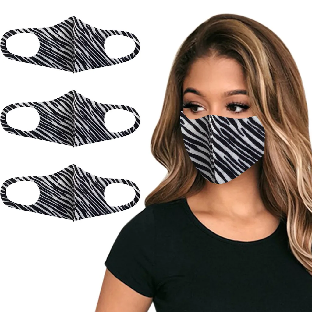 3pc Adult Leopard Print Ice Silk Face Mask Reusable Washable Masks With Filter Pm2.5 Kids Dustproof Mascarilla Lavable | Дом и сад