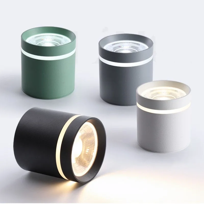 

Dimmable Cylinder COB LED Downlights Cabinet light aisle Surface Mounted Ceiling Spot Lights Background Fixtures room Lighting