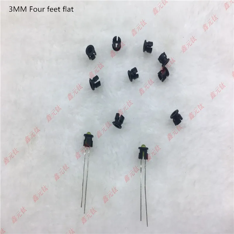 3MM 5MM LED lamp holder black Length of the buckle Four feet flat Button lamp bead Plastic seat 1000pcs/lot