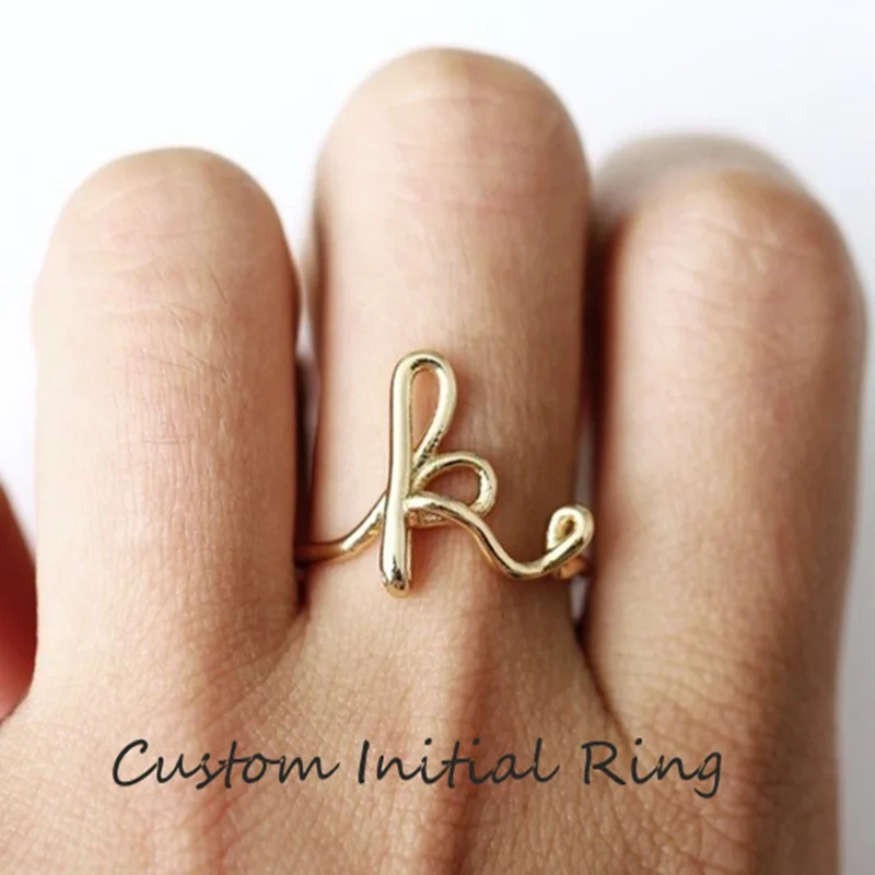 Кольца в виде букв дневного алфавита оригинальные кольца с именем
