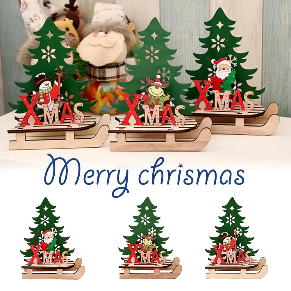 Рождественские украшения креативная роспись деревянная сборка самодельные сани