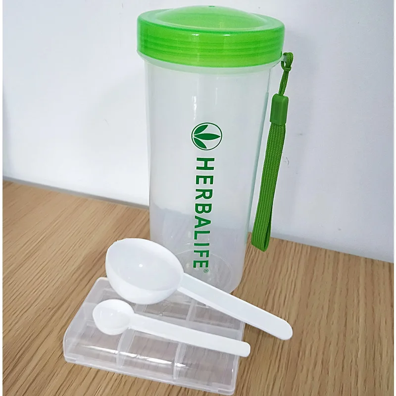 С фабрики 5 ярких цветов Новинка 500 мл Herbalife питательная пластиковая бутылка для воды портативная прозрачная Спортивная бутылка для воды - Цвет: 500ml green1