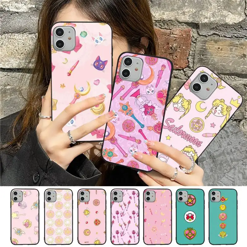 

Anime Kawaii Moon Phone Case For iPhone 13 11 8 7 6 6S Plus X XS MAX 5 5S SE 2020 XR 11 pro Funda