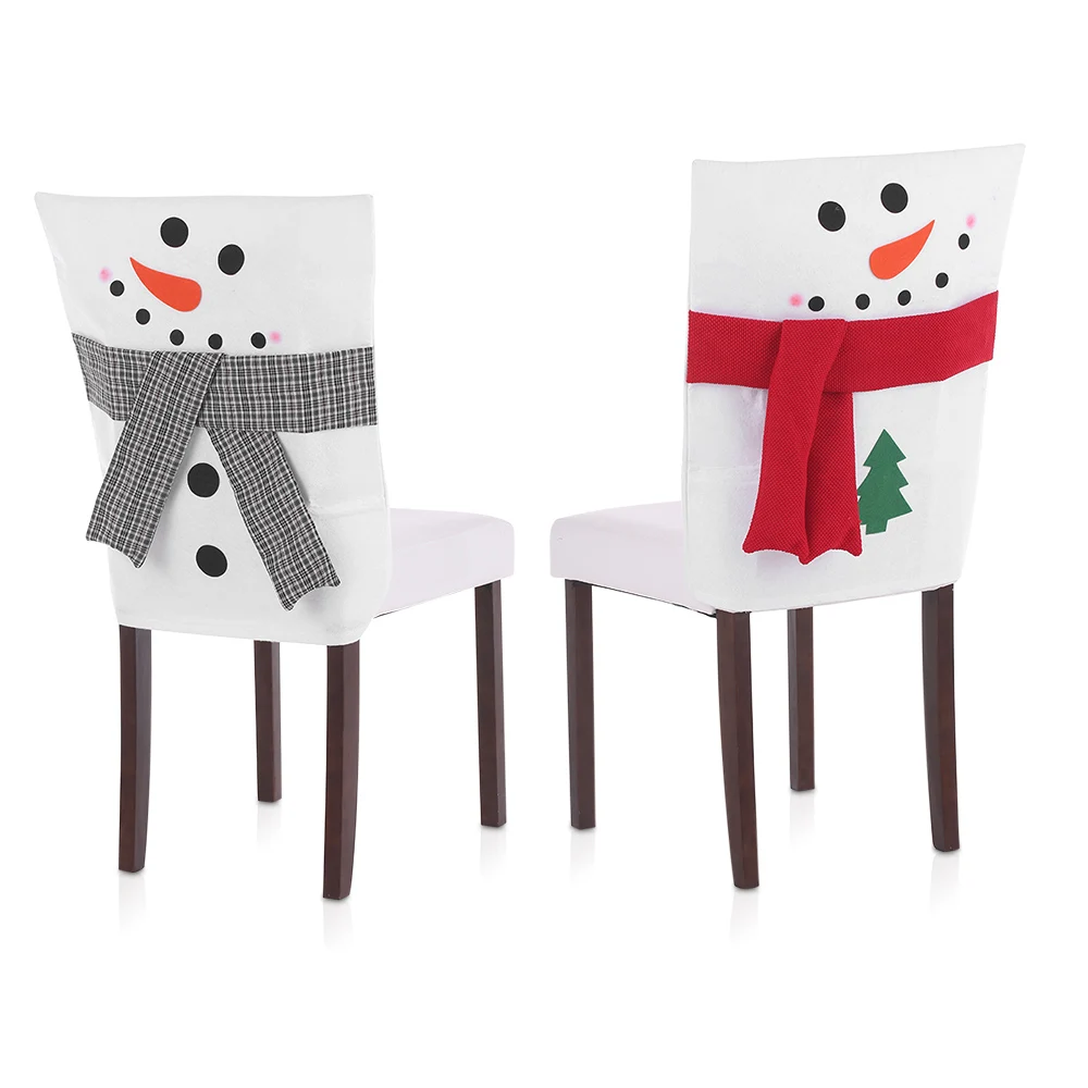 2 шт./компл. рождественские чехлы на спинку стула Снеговик Санта Рождество ужин