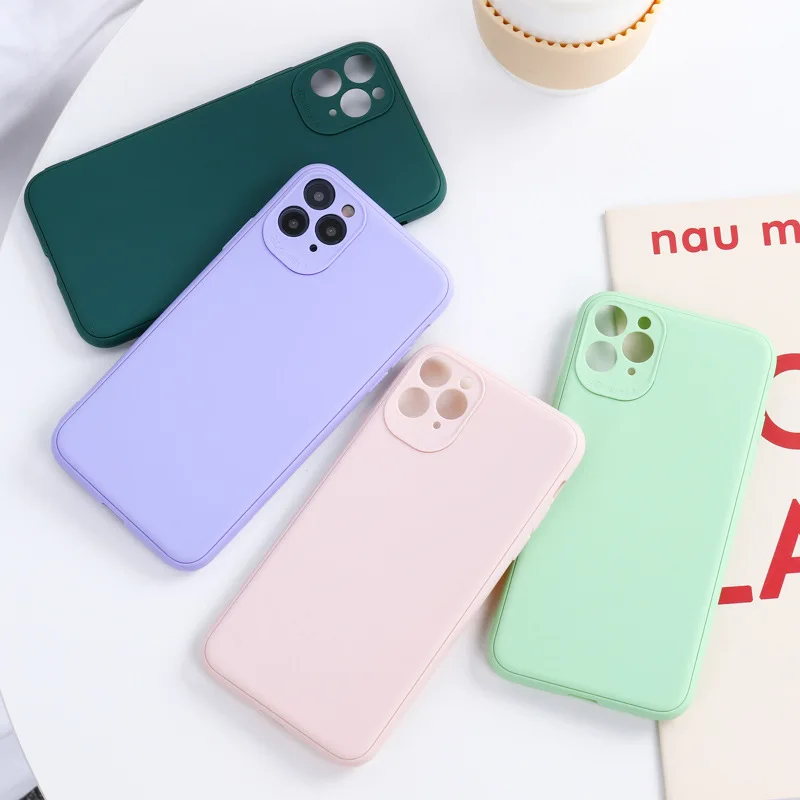 

Candy Silicone for Apple iPhone 12 11 11pro 11 12 pro max xr 7 8 plus xs max fall proof mobile phone soft shell Soft Back Cover