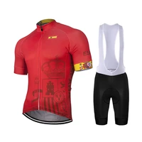 2022 spain men summer red cycling jersey bike road mountain race riding racing clothing cycling set 9d gel breathable