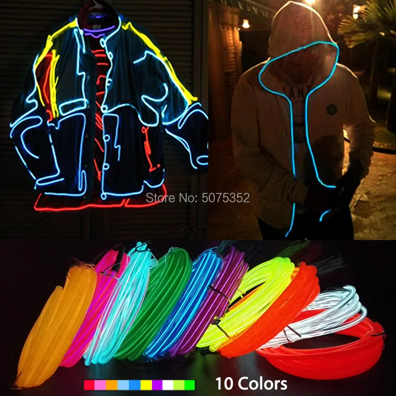 

2,3 мм водонепроницаемый EL кабель светящийся автомобильный Декор Светодиодная лента неоновая Светодиодная лампа гибкий светильник провод д...