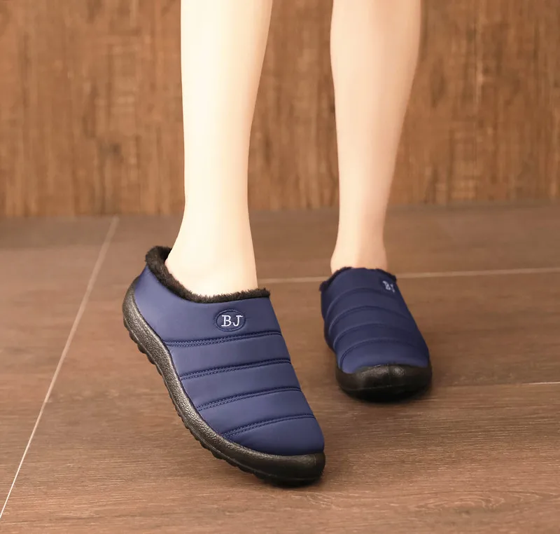 Size35-46; женская зимняя обувь из водонепроницаемого материала; пара зимних ботинок унисекс; Теплые повседневные ботинки на меху с нескользящей подошвой