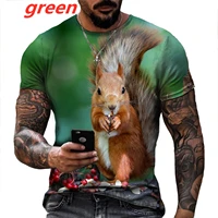 funny animal squirrel 3d printed t shirt menwomen fashion casual round neck t shirt