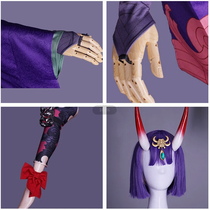 Игра FGO Fate/Grand для Shuten douji костюм косплея фиолетового цвета кимоно великолепное