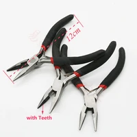 12cm length portable mini needle nose pliers for fixing pins locksmith supplies with teeth free shipping