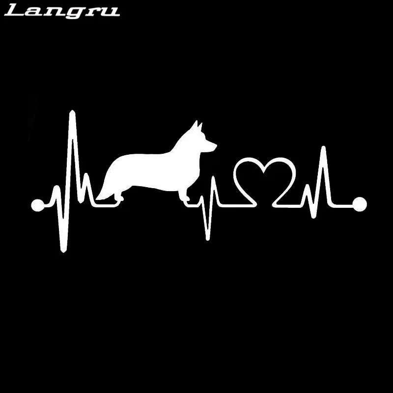 Langru декоративные наклейки из собаки породы Вельш корги кардиган сердцебиение